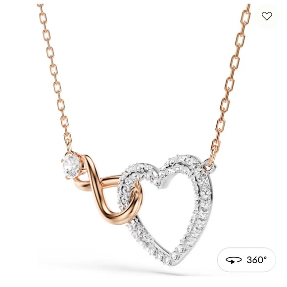 Swarovski Rose Gold and Silver Heart Necklace Brand New - Picture 3 of 17